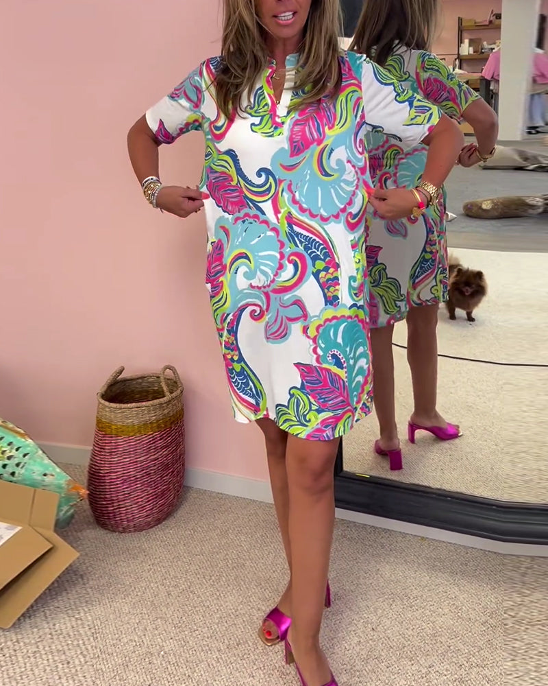 ARIA PRINTED SHIFT DRESS